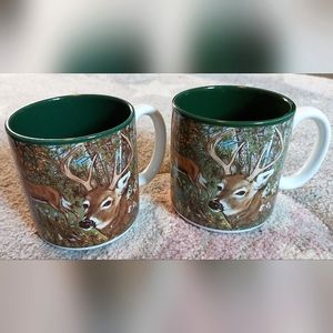 Vintage Burton & Burton Deer Wildlife Mugs